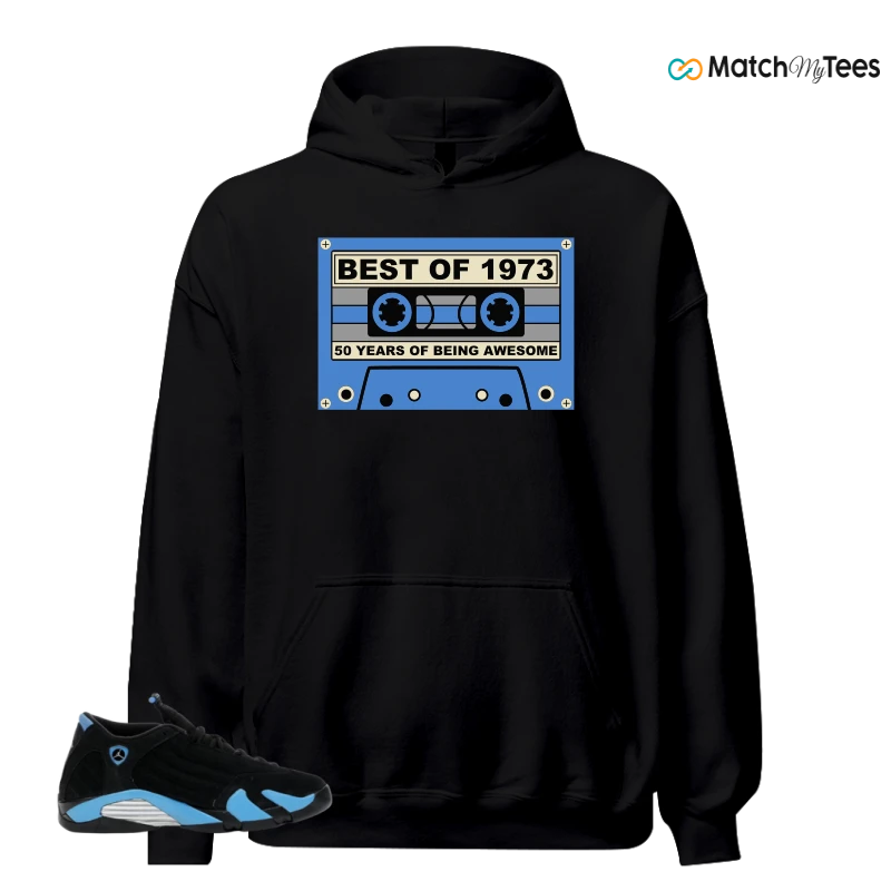 NIKE AIR JORDAN 14 RETRO BLACK UNIVERSITY BLUE (2026) (GS) SNEAKER Matching Tees hoodie