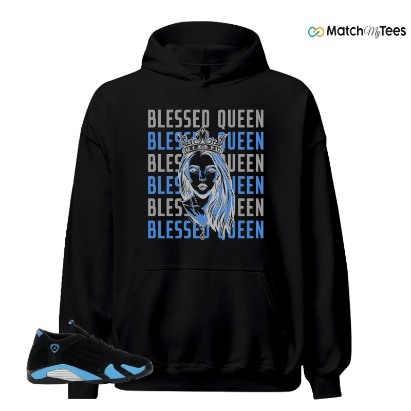NIKE AIR JORDAN 14 RETRO BLACK UNIVERSITY BLUE (2026) (GS) SNEAKER Matching Tees hoodie