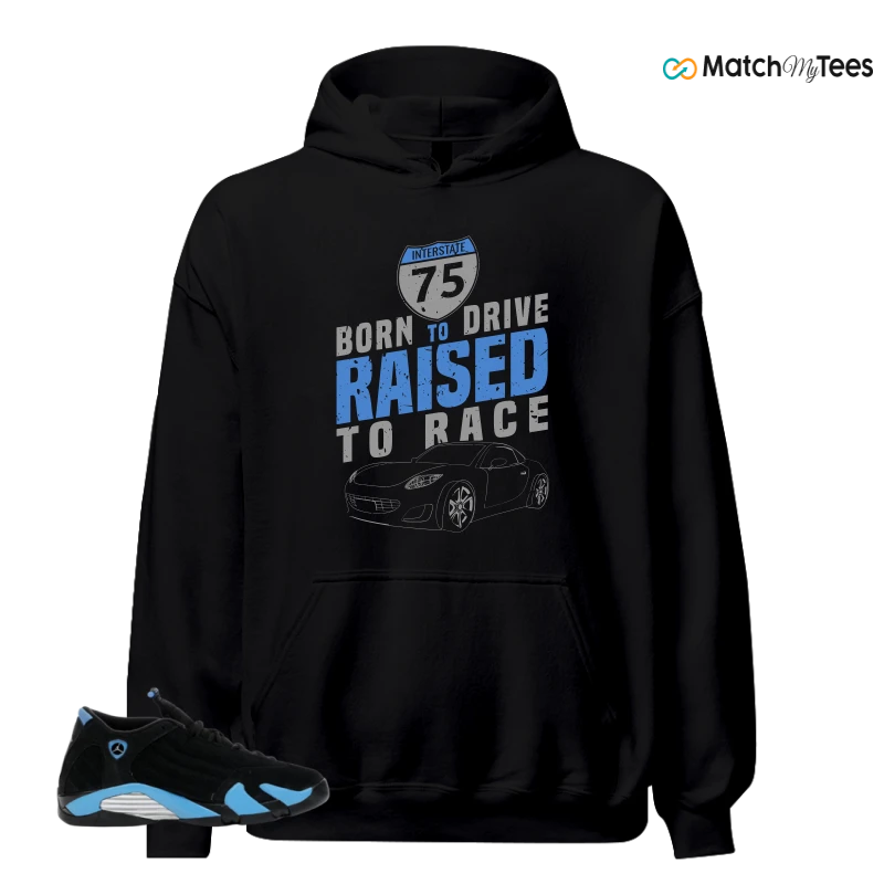 NIKE AIR JORDAN 14 RETRO BLACK UNIVERSITY BLUE (2026) (GS) SNEAKER Matching Tees hoodie