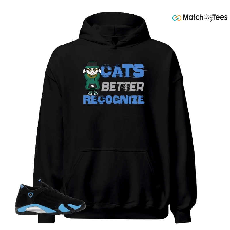 NIKE AIR JORDAN 14 RETRO BLACK UNIVERSITY BLUE (2026) (GS) SNEAKER Matching Tees hoodie