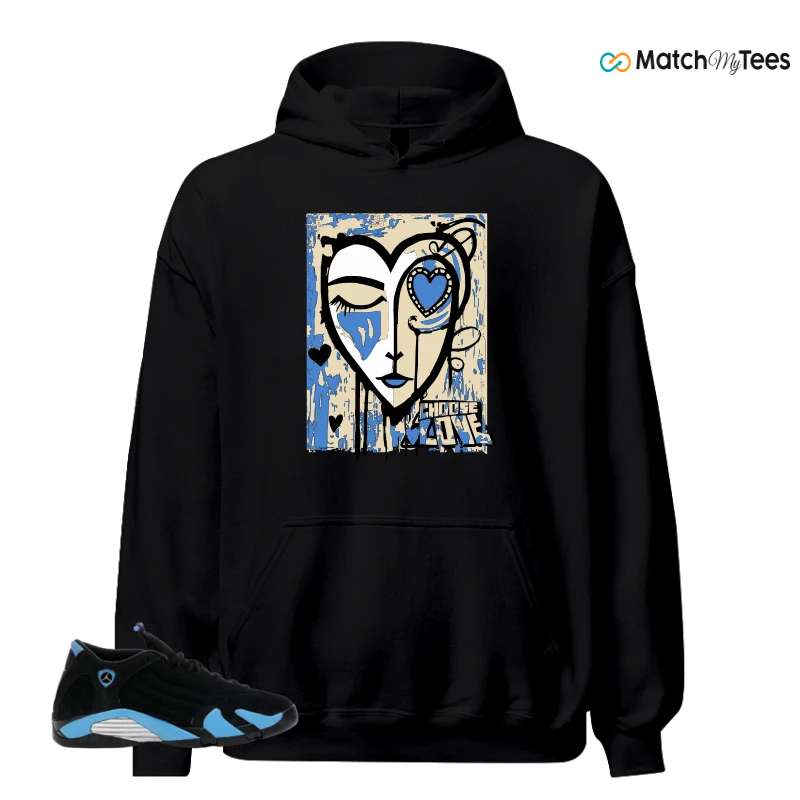NIKE AIR JORDAN 14 RETRO BLACK UNIVERSITY BLUE (2026) (GS) SNEAKER Matching Tees hoodie