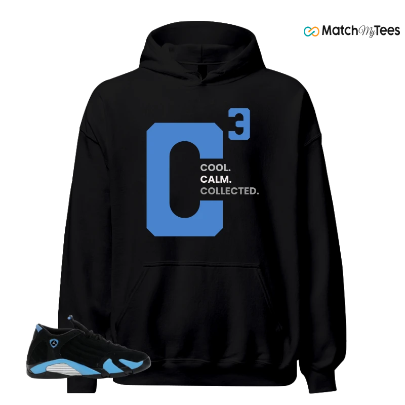 NIKE AIR JORDAN 14 RETRO BLACK UNIVERSITY BLUE (2026) (GS) SNEAKER Matching Tees hoodie