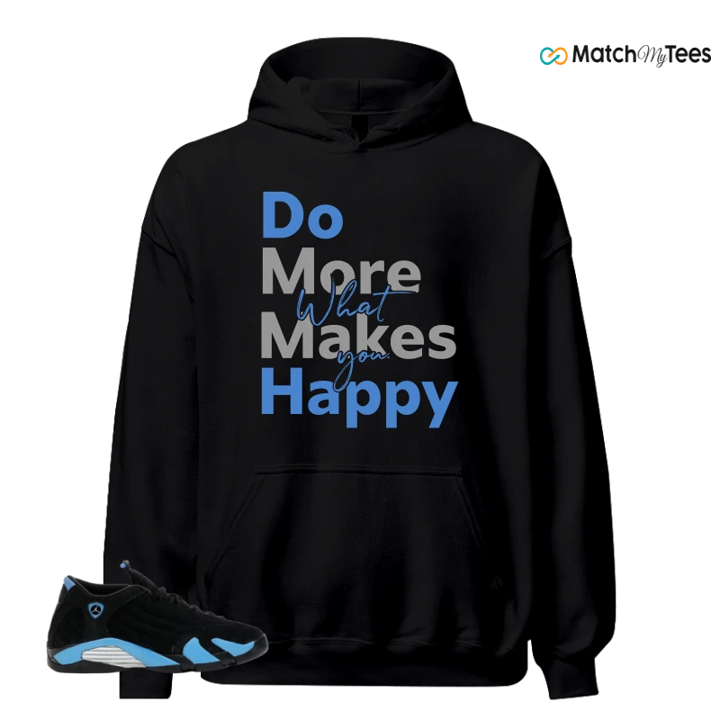 NIKE AIR JORDAN 14 RETRO BLACK UNIVERSITY BLUE (2026) (GS) SNEAKER Matching Tees hoodie