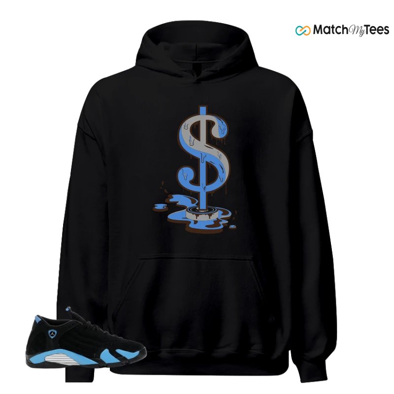 NIKE AIR JORDAN 14 RETRO BLACK UNIVERSITY BLUE (2026) (GS) SNEAKER Matching Tees hoodie