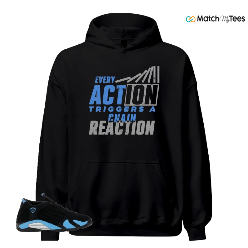 NIKE AIR JORDAN 14 RETRO BLACK UNIVERSITY BLUE (2026) (GS) SNEAKER Matching Tees hoodie
