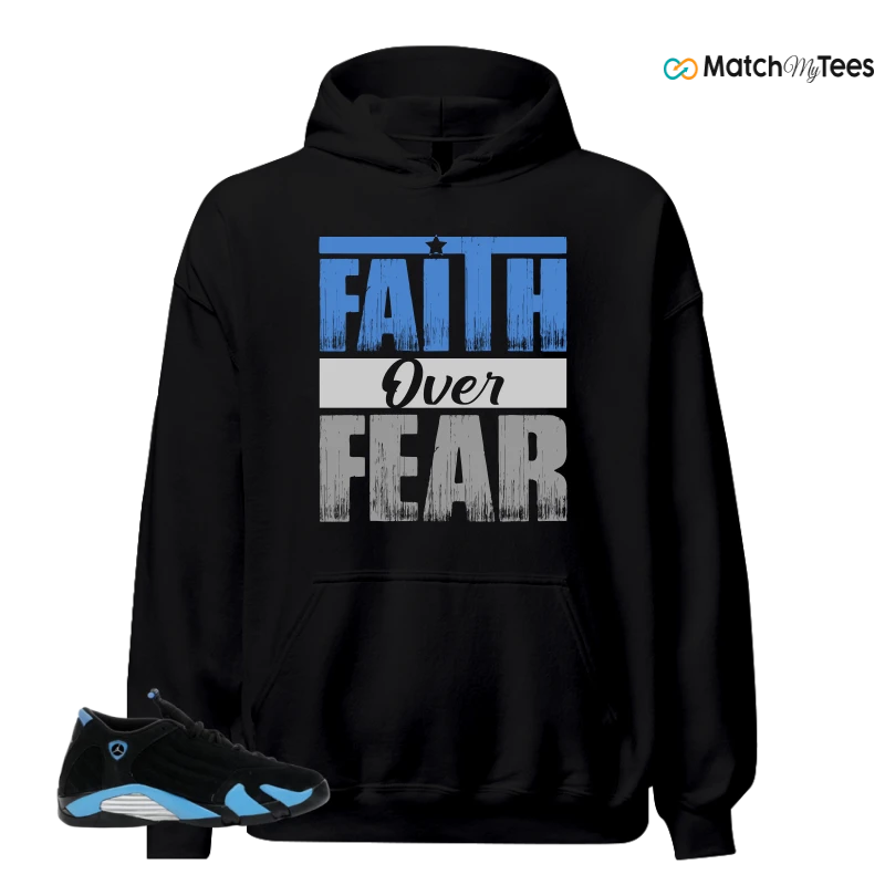 NIKE AIR JORDAN 14 RETRO BLACK UNIVERSITY BLUE (2026) (GS) SNEAKER Matching Tees hoodie