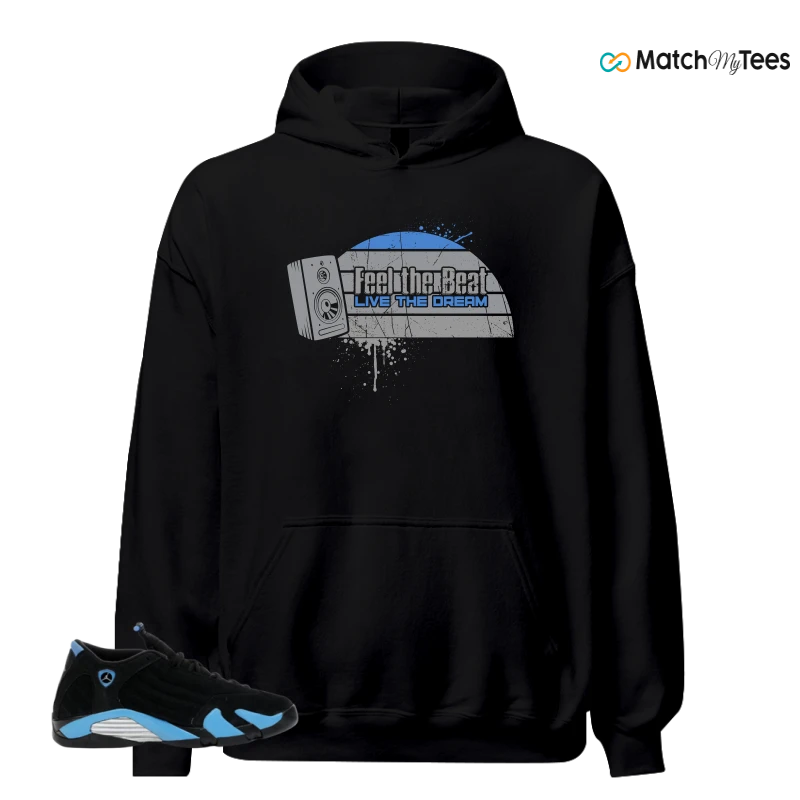 NIKE AIR JORDAN 14 RETRO BLACK UNIVERSITY BLUE (2026) (GS) SNEAKER Matching Tees hoodie