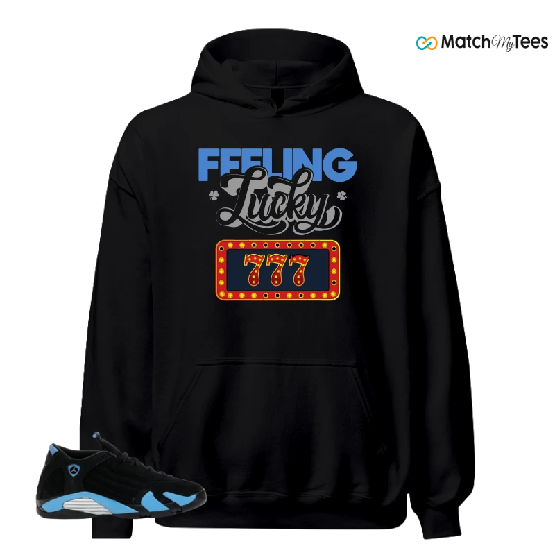 NIKE AIR JORDAN 14 RETRO BLACK UNIVERSITY BLUE (2026) (GS) SNEAKER Matching Tees hoodie