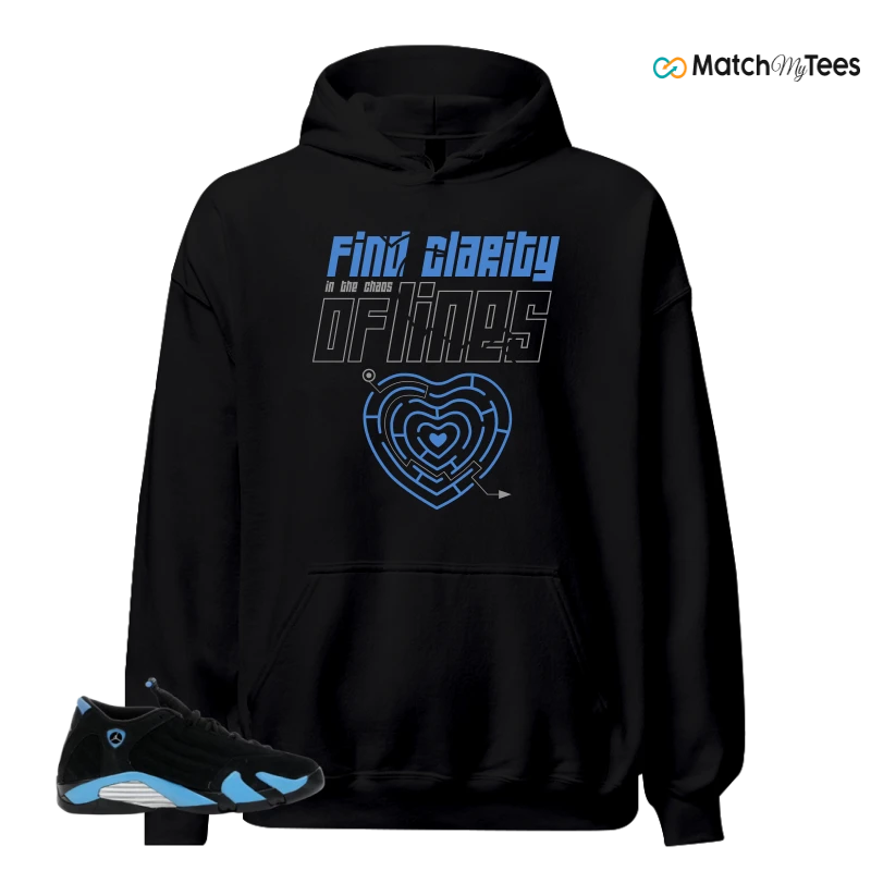 NIKE AIR JORDAN 14 RETRO BLACK UNIVERSITY BLUE (2026) (GS) SNEAKER Matching Tees hoodie