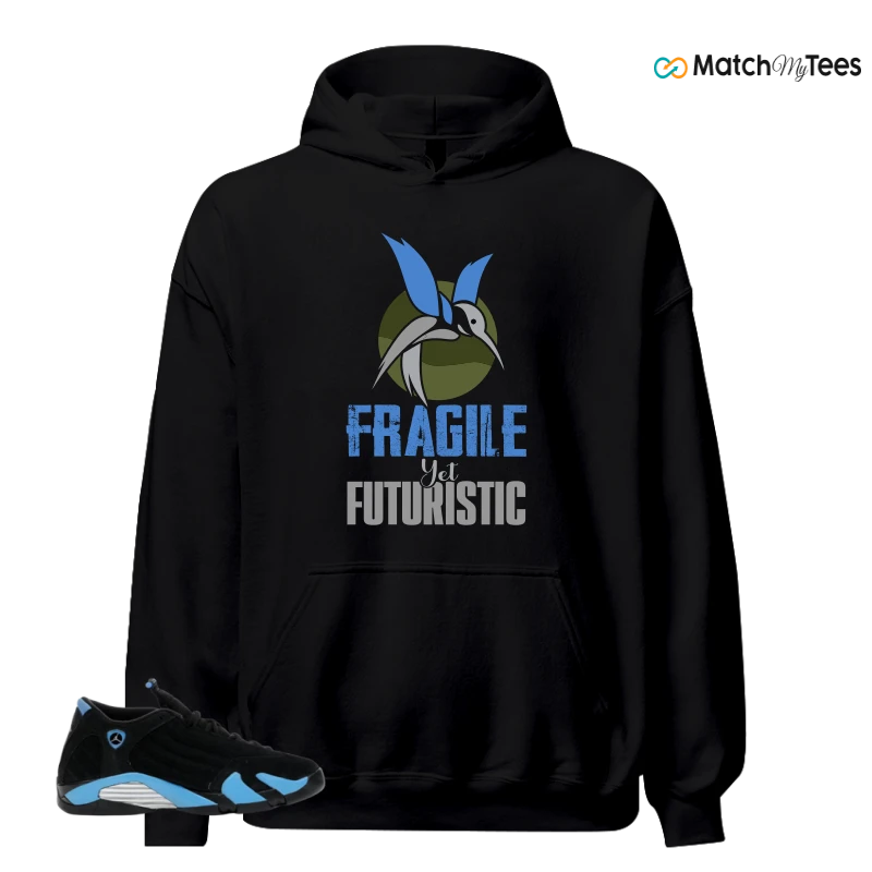 NIKE AIR JORDAN 14 RETRO BLACK UNIVERSITY BLUE (2026) (GS) SNEAKER Matching Tees hoodie