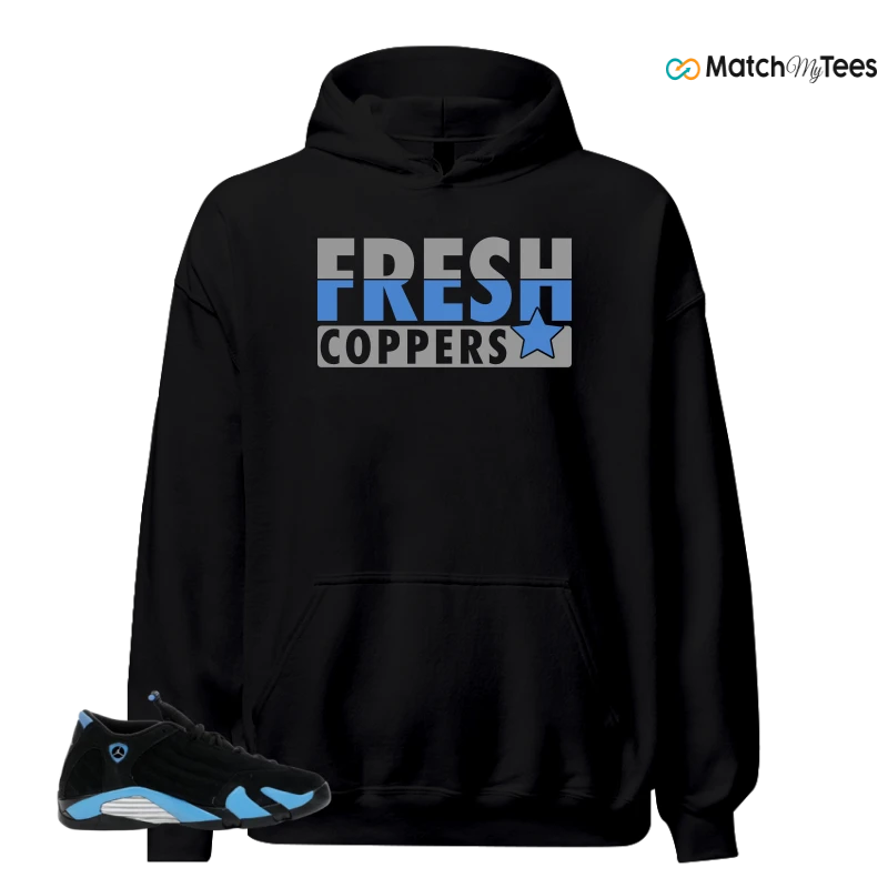 NIKE AIR JORDAN 14 RETRO BLACK UNIVERSITY BLUE (2026) (GS) SNEAKER Matching Tees hoodie
