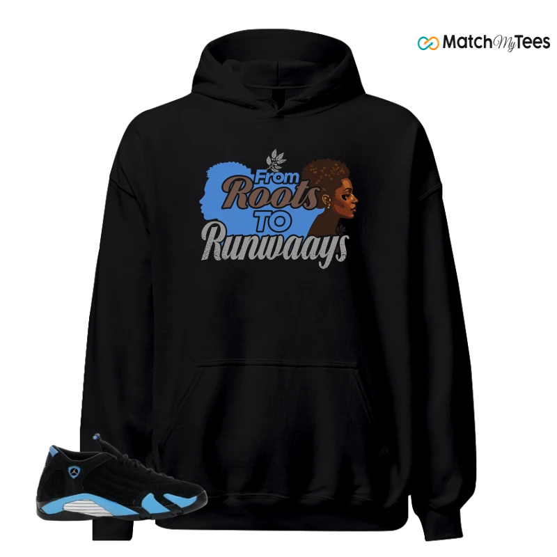 NIKE AIR JORDAN 14 RETRO BLACK UNIVERSITY BLUE (2026) (GS) SNEAKER Matching Tees hoodie
