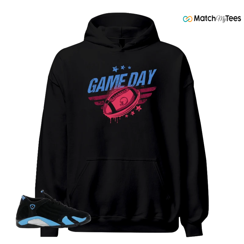 NIKE AIR JORDAN 14 RETRO BLACK UNIVERSITY BLUE (2026) (GS) SNEAKER Matching Tees hoodie