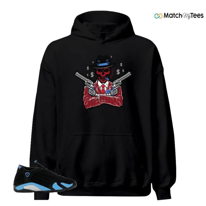 NIKE AIR JORDAN 14 RETRO BLACK UNIVERSITY BLUE (2026) (GS) SNEAKER Matching Tees hoodie