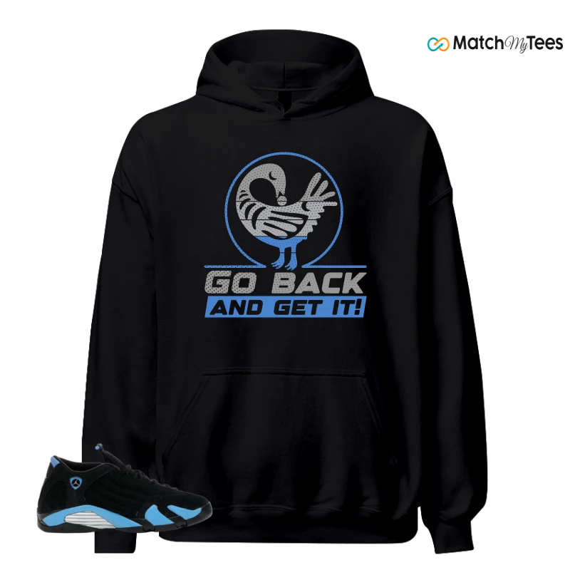 NIKE AIR JORDAN 14 RETRO BLACK UNIVERSITY BLUE (2026) (GS) SNEAKER Matching Tees hoodie