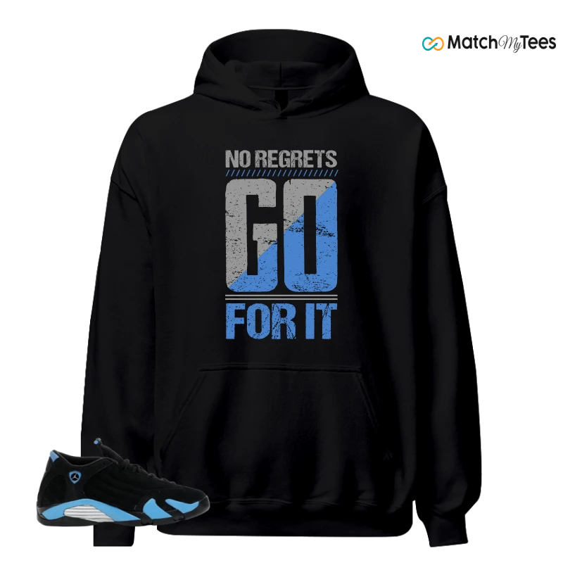 NIKE AIR JORDAN 14 RETRO BLACK UNIVERSITY BLUE (2026) (GS) SNEAKER Matching Tees hoodie