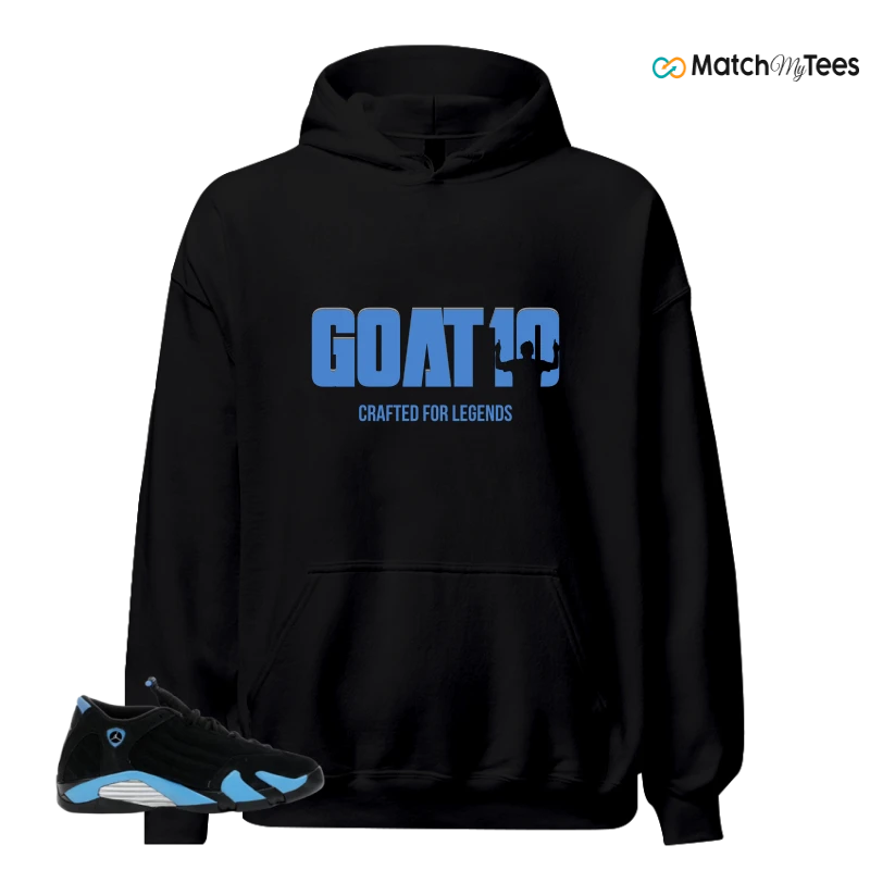 NIKE AIR JORDAN 14 RETRO BLACK UNIVERSITY BLUE (2026) (GS) SNEAKER Matching Tees hoodie