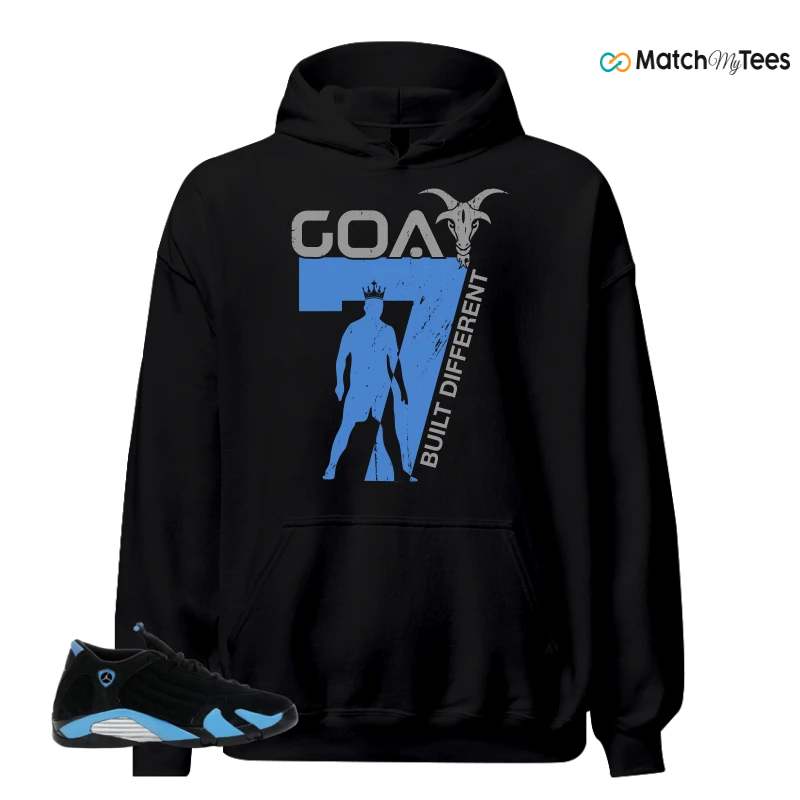NIKE AIR JORDAN 14 RETRO BLACK UNIVERSITY BLUE (2026) (GS) SNEAKER Matching Tees hoodie