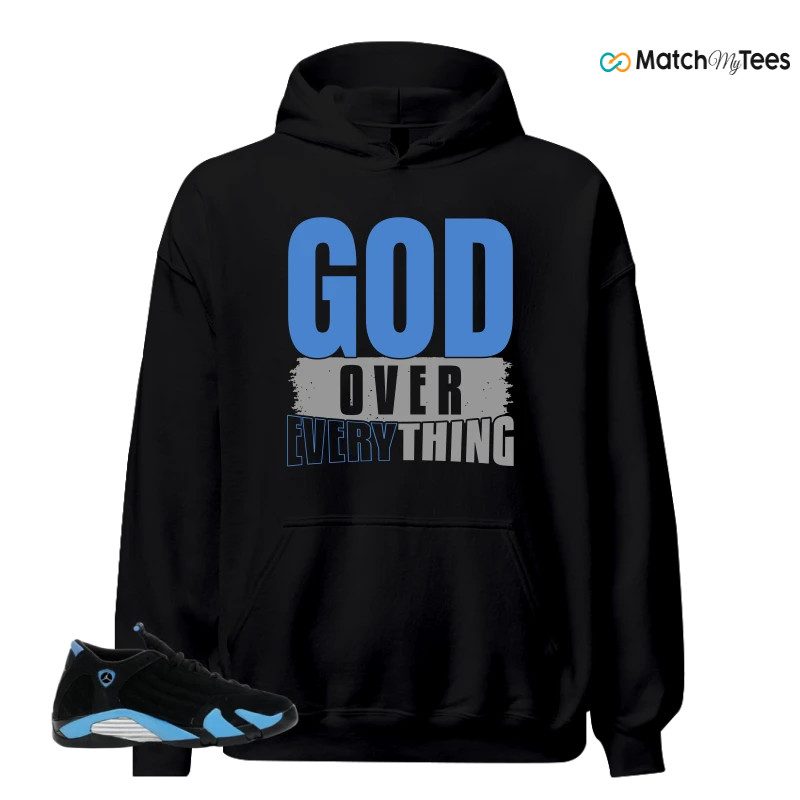 NIKE AIR JORDAN 14 RETRO BLACK UNIVERSITY BLUE (2026) (GS) SNEAKER Matching Tees hoodie