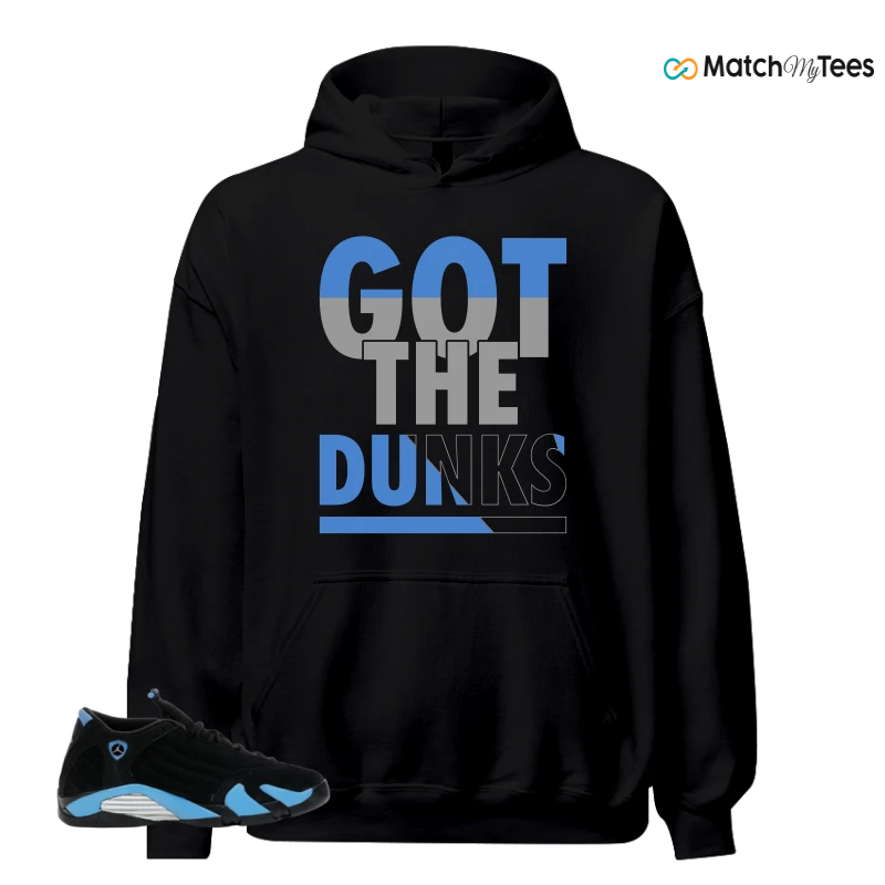 NIKE AIR JORDAN 14 RETRO BLACK UNIVERSITY BLUE (2026) (GS) SNEAKER Matching Tees hoodie