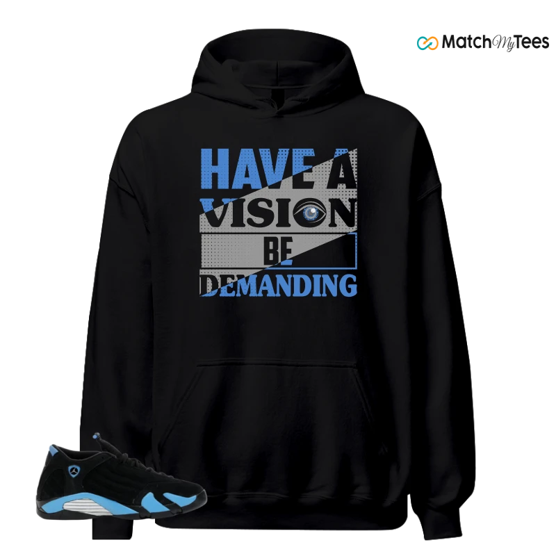 NIKE AIR JORDAN 14 RETRO BLACK UNIVERSITY BLUE (2026) (GS) SNEAKER Matching Tees hoodie