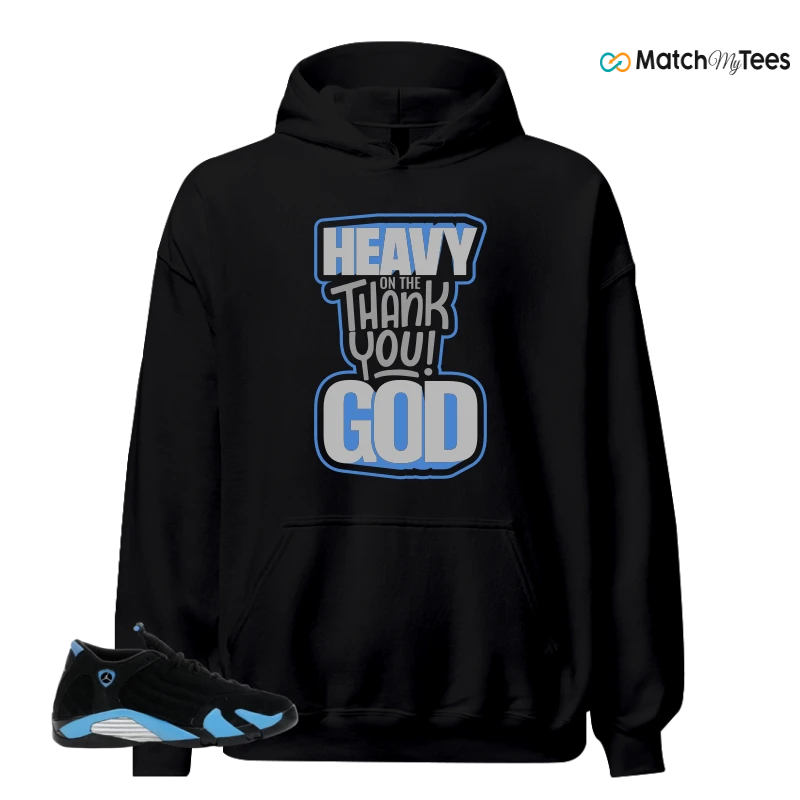 NIKE AIR JORDAN 14 RETRO BLACK UNIVERSITY BLUE (2026) (GS) SNEAKER Matching Tees hoodie