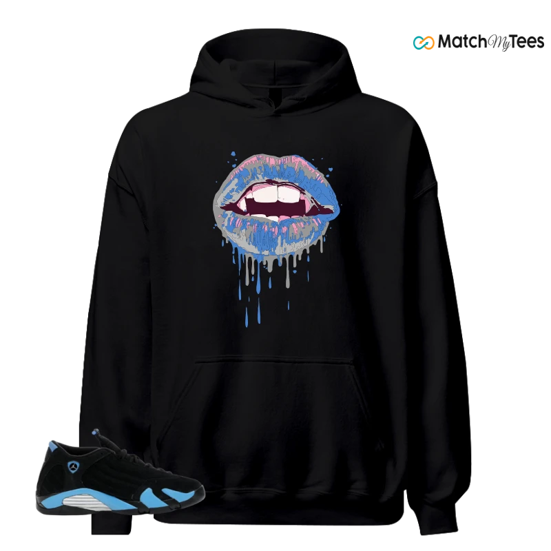 NIKE AIR JORDAN 14 RETRO BLACK UNIVERSITY BLUE (2026) (GS) SNEAKER Matching Tees hoodie
