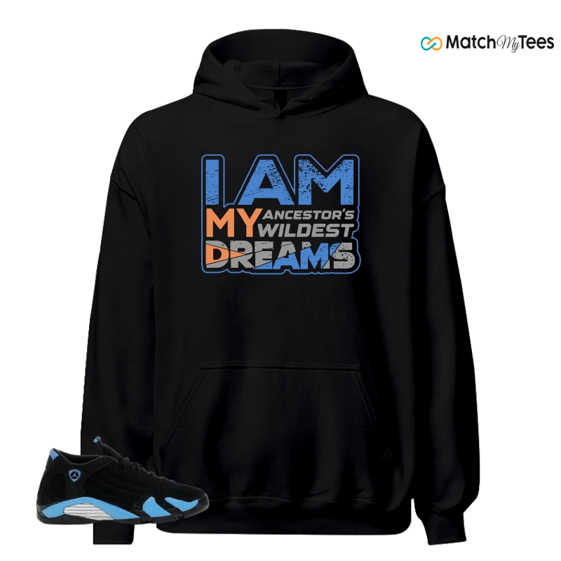 NIKE AIR JORDAN 14 RETRO BLACK UNIVERSITY BLUE (2026) (GS) SNEAKER Matching Tees hoodie