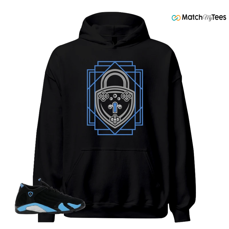 NIKE AIR JORDAN 14 RETRO BLACK UNIVERSITY BLUE (2026) (GS) SNEAKER Matching Tees hoodie