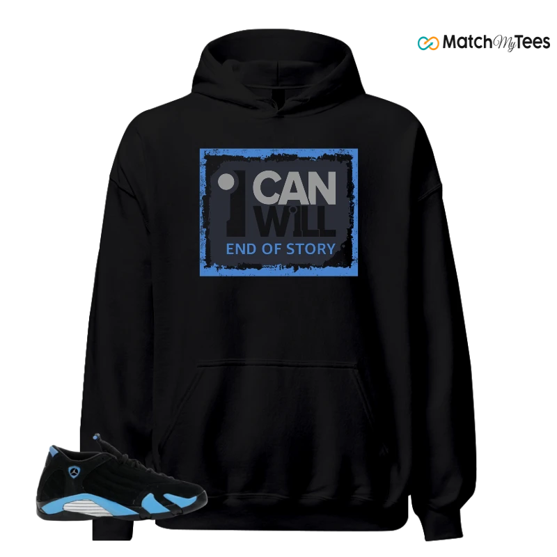 NIKE AIR JORDAN 14 RETRO BLACK UNIVERSITY BLUE (2026) (GS) SNEAKER Matching Tees hoodie