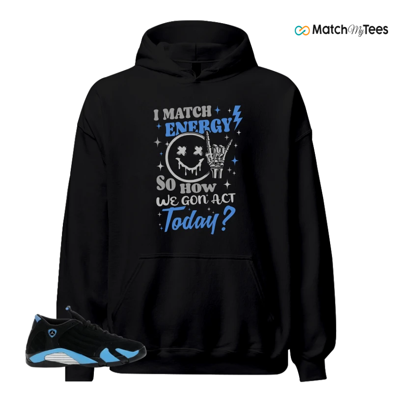NIKE AIR JORDAN 14 RETRO BLACK UNIVERSITY BLUE (2026) (GS) SNEAKER Matching Tees hoodie