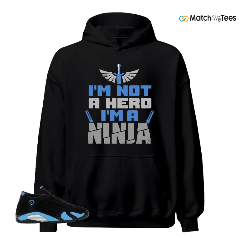NIKE AIR JORDAN 14 RETRO BLACK UNIVERSITY BLUE (2026) (GS) SNEAKER Matching Tees hoodie