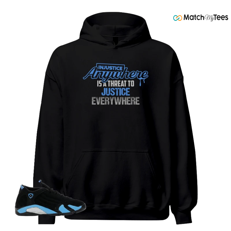 NIKE AIR JORDAN 14 RETRO BLACK UNIVERSITY BLUE (2026) (GS) SNEAKER Matching Tees hoodie