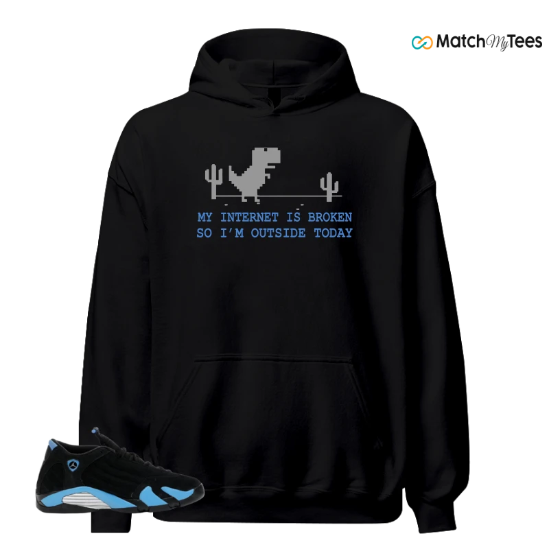 NIKE AIR JORDAN 14 RETRO BLACK UNIVERSITY BLUE (2026) (GS) SNEAKER Matching Tees hoodie