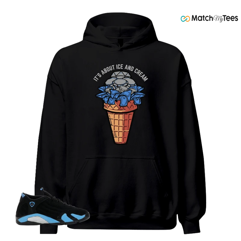 NIKE AIR JORDAN 14 RETRO BLACK UNIVERSITY BLUE (2026) (GS) SNEAKER Matching Tees hoodie