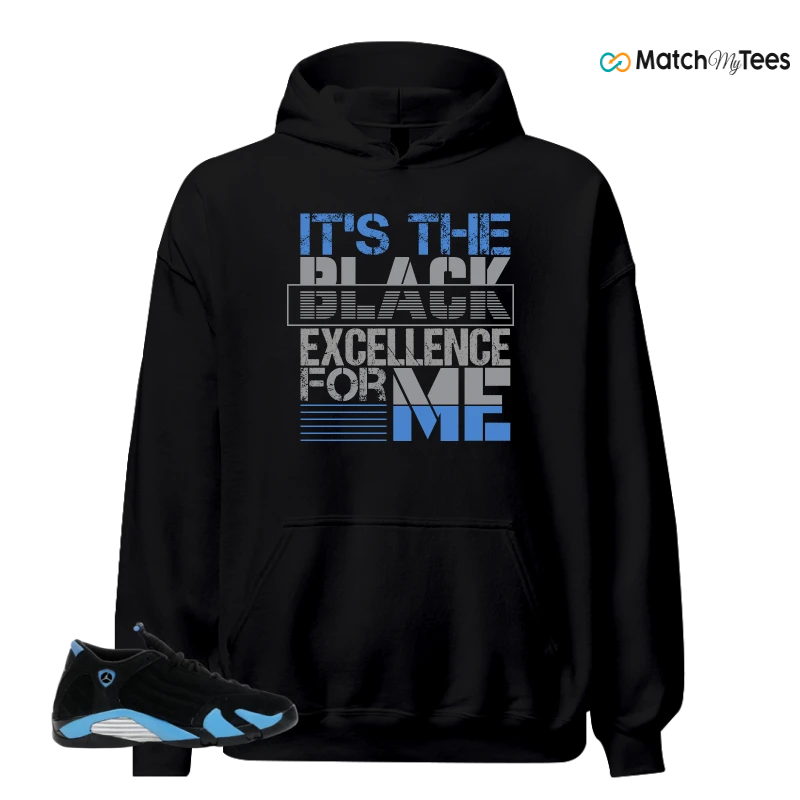NIKE AIR JORDAN 14 RETRO BLACK UNIVERSITY BLUE (2026) (GS) SNEAKER Matching Tees hoodie