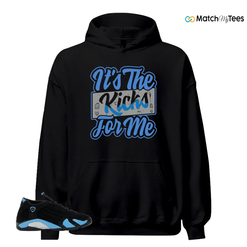 NIKE AIR JORDAN 14 RETRO BLACK UNIVERSITY BLUE (2026) (GS) SNEAKER Matching Tees hoodie