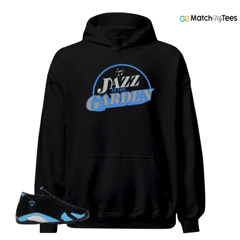 NIKE AIR JORDAN 14 RETRO BLACK UNIVERSITY BLUE (2026) (GS) SNEAKER Matching Tees hoodie