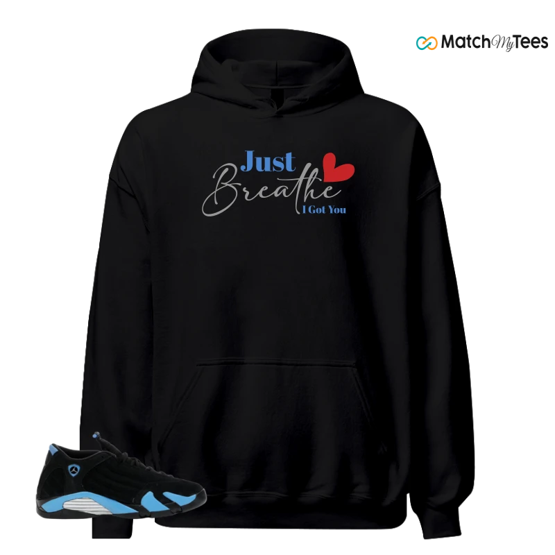 NIKE AIR JORDAN 14 RETRO BLACK UNIVERSITY BLUE (2026) (GS) SNEAKER Matching Tees hoodie