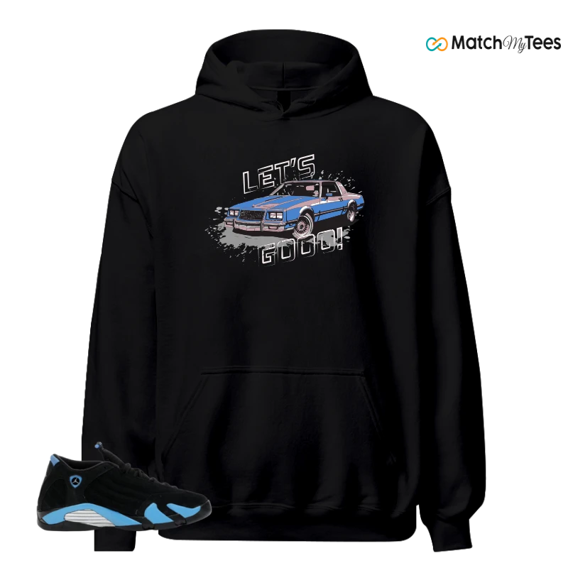 NIKE AIR JORDAN 14 RETRO BLACK UNIVERSITY BLUE (2026) (GS) SNEAKER Matching Tees hoodie