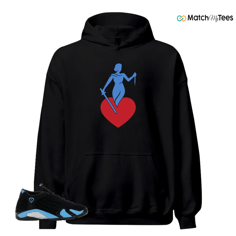NIKE AIR JORDAN 14 RETRO BLACK UNIVERSITY BLUE (2026) (GS) SNEAKER Matching Tees hoodie