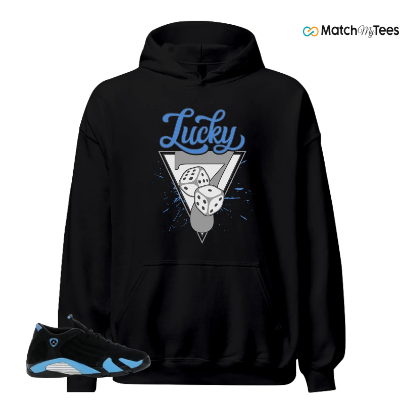 NIKE AIR JORDAN 14 RETRO BLACK UNIVERSITY BLUE (2026) (GS) SNEAKER Matching Tees hoodie