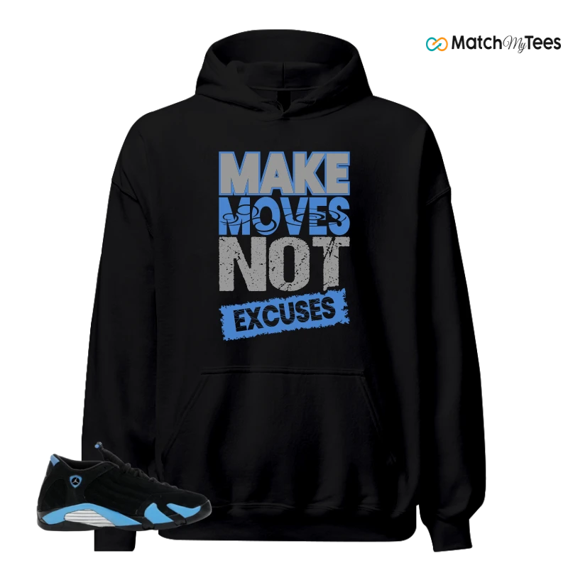 NIKE AIR JORDAN 14 RETRO BLACK UNIVERSITY BLUE (2026) (GS) SNEAKER Matching Tees hoodie