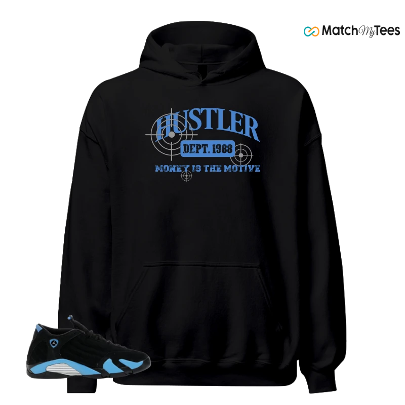 NIKE AIR JORDAN 14 RETRO BLACK UNIVERSITY BLUE (2026) (GS) SNEAKER Matching Tees hoodie