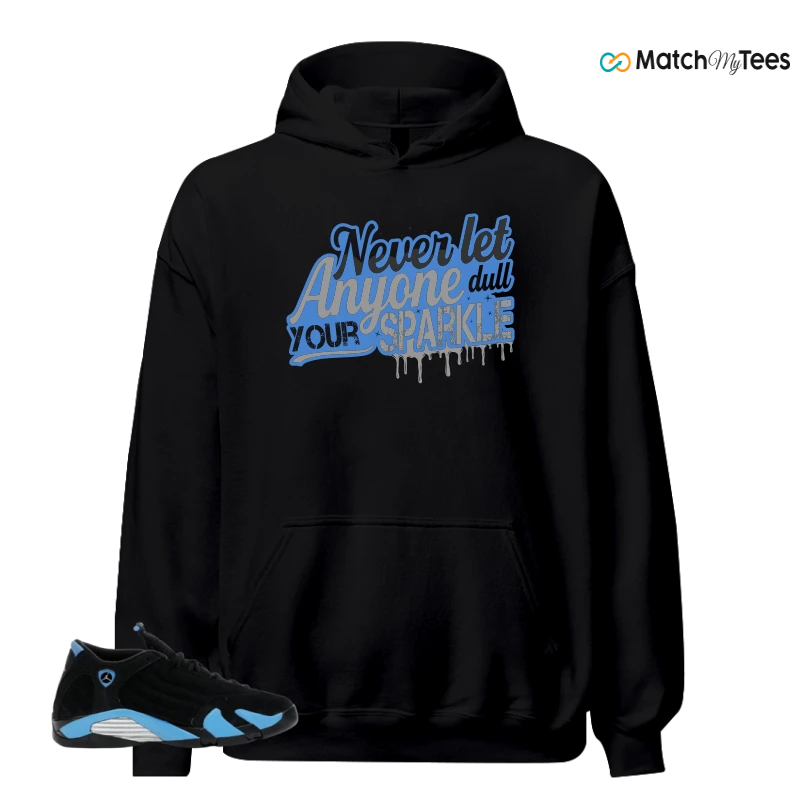 NIKE AIR JORDAN 14 RETRO BLACK UNIVERSITY BLUE (2026) (GS) SNEAKER Matching Tees hoodie