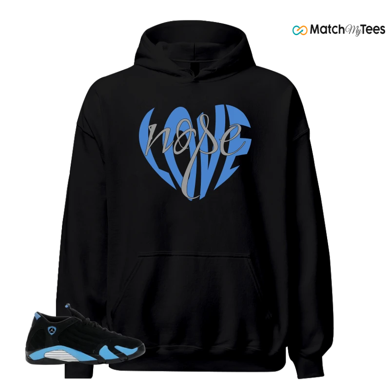 NIKE AIR JORDAN 14 RETRO BLACK UNIVERSITY BLUE (2026) (GS) SNEAKER Matching Tees hoodie
