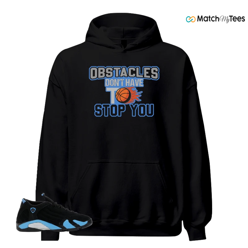 NIKE AIR JORDAN 14 RETRO BLACK UNIVERSITY BLUE (2026) (GS) SNEAKER Matching Tees hoodie