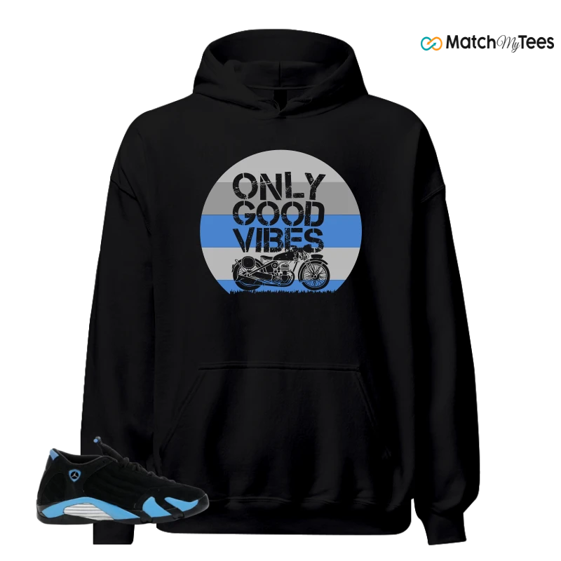 NIKE AIR JORDAN 14 RETRO BLACK UNIVERSITY BLUE (2026) (GS) SNEAKER Matching Tees hoodie