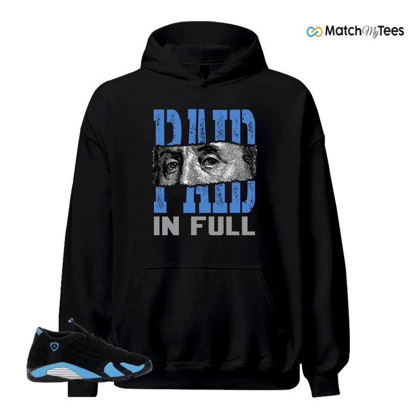 NIKE AIR JORDAN 14 RETRO BLACK UNIVERSITY BLUE (2026) (GS) SNEAKER Matching Tees hoodie