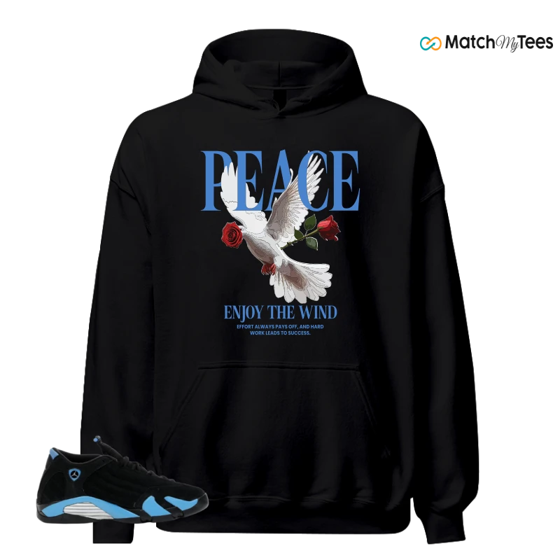 NIKE AIR JORDAN 14 RETRO BLACK UNIVERSITY BLUE (2026) (GS) SNEAKER Matching Tees hoodie